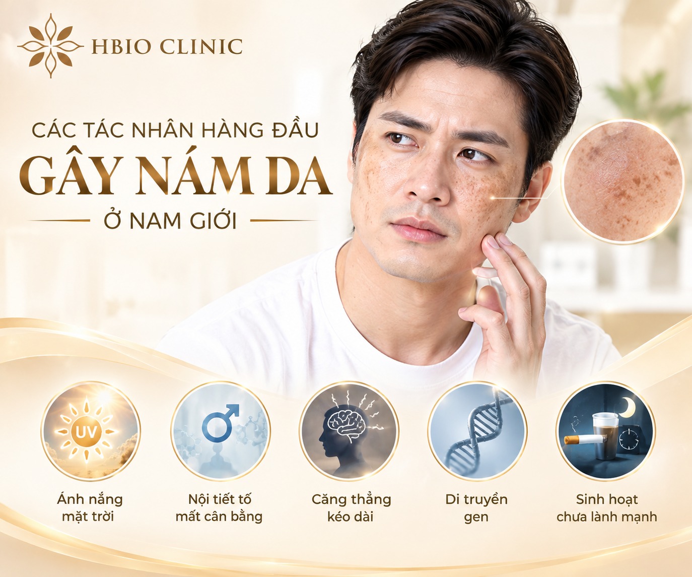 Các tác nhân hàng đầu gây ra nám da ở nam giới