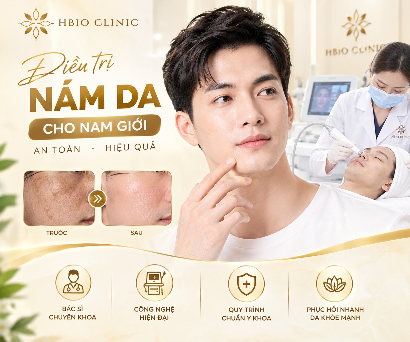 Địa chỉ điều trị nám da mặt ở nam giới uy tín, chất lượng hàng đầu